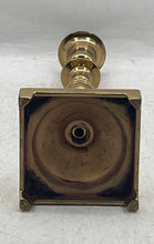 Load image into Gallery viewer, Vintage Gold-Tone Brass Square Base Candlestick Candle Holder Collectible