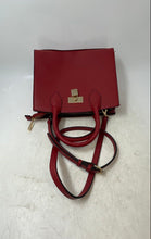 Load image into Gallery viewer, Aldo Womens Red Leather Detachable Strap Top Zipper Satchel Handbag