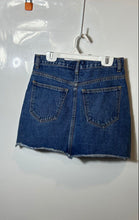 Load image into Gallery viewer, Forever 21 Womens Blue Denim Pockets Raw Hem Button Front Mini Skirt Size 24