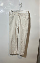 Load image into Gallery viewer, Loft Womens Off White Belt Loops Button Front Straight Leg Cropped Jeans Size 0P