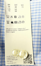 Load image into Gallery viewer, Hugo Boss Mens Blue Slim Fit Collared Long Sleeve Dress Shirt Size 15