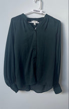 Load image into Gallery viewer, H&M Womens Green Long Sleeve Button Front Blouse Top Size Medium