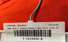 Load image into Gallery viewer, New York & Company Womens Red Stretch Flat Front Pockets Ankle Pants Size 10