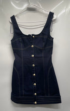 Load image into Gallery viewer, Express Womens Blue Denim Sleeveless Scoop Neck Button Front Mini Dress Size S