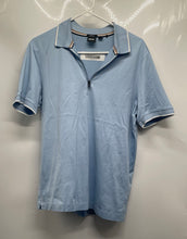 Load image into Gallery viewer, Hugo Boss Mens Light Blue Slim Fit Mercerised Short Sleeve Polo Shirt Size M
