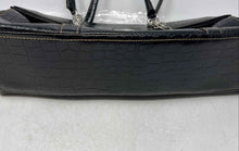 Load image into Gallery viewer, Unbranded Womens Black Croc Embossed Faux Leather Push Lock Shoulder Handbag