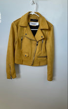 Load image into Gallery viewer, Zara Womens Mustard Yellow Long Sleeve Full-Zip Moto Biker Jacket Size XS