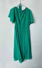 Load image into Gallery viewer, Tommy Hilfiger Womens Green Striped Flutter Sleeve Tie Waist Wrap Dress Size 10
