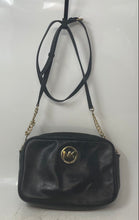 Load image into Gallery viewer, Michael Kors Womens Fulton Black Pebbled Leather Adjustable Strap Crossbody Bag