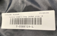 Load image into Gallery viewer, Talbots Womens Gray Mandarin Collar Long Sleeve Button Front Jacket Size 14