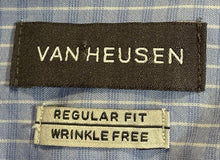 Load image into Gallery viewer, Van Heusen Mens Blue Wrinkle Free Regular Fit Dress Shirt Size XL 17.5-18 34/35
