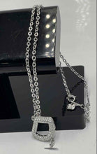 Load image into Gallery viewer, Authentic Swarovski Women's Silver Tone Pavé Crystal Accent Necklace