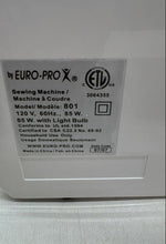 Load image into Gallery viewer, Euro-Pro X Model 801 White Electric Sewing Machine With Foot Pedal Not Tested