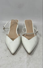 Load image into Gallery viewer, Marc Fisher Womens Lakey White Pointed Toe Block Mule Heels Size 9 M