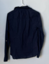 Load image into Gallery viewer, Tommy Hilfiger Womens Dark Blue Cotton Long Sleeve Button-Up Shirt Size XS