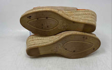 Load image into Gallery viewer, Castell Womens Beige Suede Peep Toe Wedge Heel Espadrille Sandals Size EUR 36
