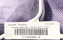 Load image into Gallery viewer, Michael Kors Mens Purple Slim Fit Long Sleeve Dress Shirt Size L 16.5 34/35