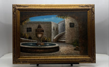 Load image into Gallery viewer, Mediterranean Courtyard Water Fountain By W. Adam Signed Framed Oil Painting