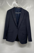 Load image into Gallery viewer, Baron Mens Navy Blue Long Sleeve Peak Lapel One-Button Blazer Size EUR 36