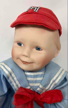 Load image into Gallery viewer, Ashton Drake Galleries Amanda Porcelain Doll With Blue Dress & Red Hat
