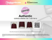 Load image into Gallery viewer, Authentic Giorgio Armani Womens Red Black Striped Long Sleeve T-Shirt Size 38