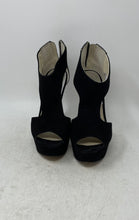 Load image into Gallery viewer, Michael Kors Womens Leighton Black Leather Open Toe Platform Heels Size 8M