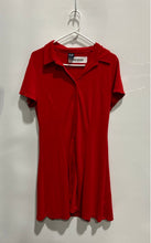 Load image into Gallery viewer, Gap Womens Red Short Sleeve Collared Button Front Polo Mini Dress Size L