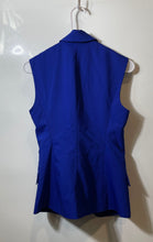 Load image into Gallery viewer, Express Womens Royal Blue Sleeveless Collared Pockets One-Button Vest Size XS