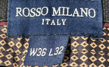 Load image into Gallery viewer, Rosso Milano Mens Black Flat Front Straight Leg Chino Pants Size W36 L32