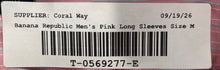 Load image into Gallery viewer, Banana Republic Mens Pink Striped Print Long Sleeve Slim-Fit Dress Shirt Size M