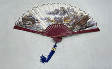 Load image into Gallery viewer, Landscape Clouds & Flowers Art Tassel Decorative Oriental Folding Hand Fan