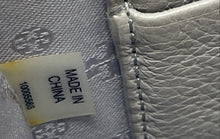 Load image into Gallery viewer, Authentic Tory Burch Womens Gray Pebbled Leather Zip Top Crossbody Bag Stained