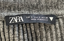 Load image into Gallery viewer, Zara Womens Gray Ribbed Long Sleeve Knitted Cardigan Sweater Size Small