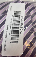 Load image into Gallery viewer, Hugo Boss Mens Purple Striped Print Silk Keeper Loop Pointed Tie