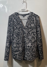 Load image into Gallery viewer, INC International Concepts Womens Black White Printed Blouse Top Size M