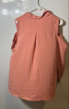 Load image into Gallery viewer, Alfani Womens Peach Cold Shoulder Long Sleeve Collared Blouse Top Size 10P