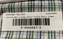 Load image into Gallery viewer, Lacoste Mens Green Multicolor Plaid Short Sleeve Cotton Button-Up Shirt Size 40