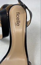 Load image into Gallery viewer, Ficelle Paris Womens Black White Block Heel Ankle Strap Sandals Size EUR 37