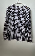 Load image into Gallery viewer, Michael Kors Womens Black White Printed Long Sleeve Blouse Top Size Large