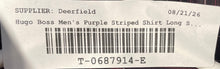 Load image into Gallery viewer, Hugo Boss Mens Purple Striped Cotton Long Sleeve Dress Shirt Size 16.5 32/33