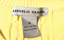 Load image into Gallery viewer, Angelo Gianni Womens Yellow Long Sleeve Cable-Knit Pullover Sweater Size Medium