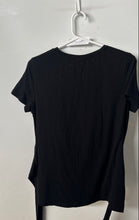 Load image into Gallery viewer, Zara Womens Black Cotton Short Sleeve Crew Neck Blouse Top Size Medium