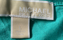Load image into Gallery viewer, Michael Kors Womens Green Short Sleeve Pullover Peplum Blouse Top Size L