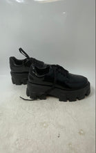 Load image into Gallery viewer, Princess Polly Womens Black Leather Lace-Up Low Top Sneaker Shoes Size 8
