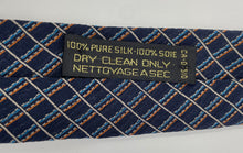Load image into Gallery viewer, Giorgio Armani Mens Blue Geometric Print Silk Keeper Loop Adjustable Pointed Tie