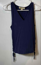 Load image into Gallery viewer, Michael Kors Womens Blue Sleeveless V-Neck Side-Tie Tank Top Size Medium
