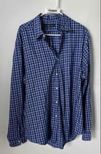 Load image into Gallery viewer, Ralph Lauren Mens Blue Plaid Cotton Long Sleeve Collared Button-Up Shirt Size XL
