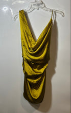 Load image into Gallery viewer, Prettylittlething Womens Yellow Cowl Neck Sleeveless Mini Dress Size 4