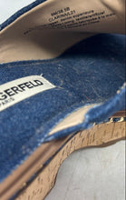 Load image into Gallery viewer, Karl Lagerfeld Womens Clarina Blue Slip-On Denim Block Platform Heels Size 8M