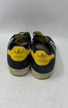 Load image into Gallery viewer, Adidas Mens Superstar Q16710 Black Yellow Lace-Up Sneaker Shoes Size 10.5